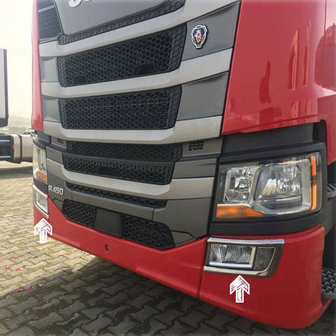 Fits Scania S & R Series 2017-2021 Chrome Fog Light Lamp Cover Surrounds Trim 2 Pcs - Luxell Europe