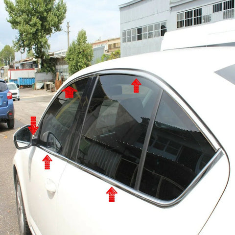 Fits Skoda Octavia 2013-2019 Chrome Window Frame Sill Trim Strips Streamer 10 Pcs - Luxell Europe