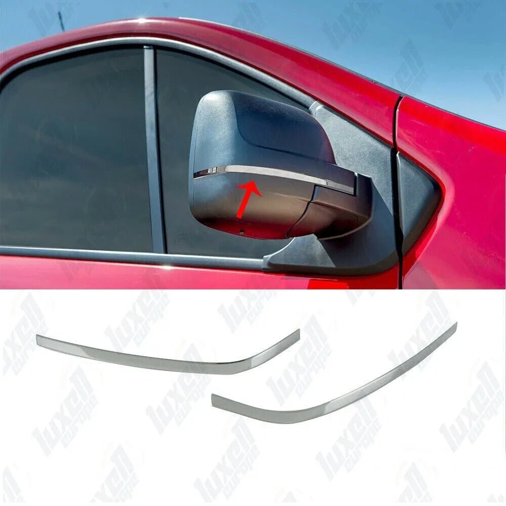 Fits Trafic / Vivaro / NV300 Chrome Side View Wing Mirror Trim Strips Streamer 2 Pcs - Luxell Europe