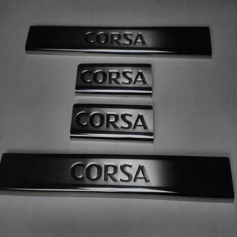 Fits Vauxhall Corsa D 2006-2014 Chrome Door Sill Scratch Protector Trim 4 Pcs - Luxell Europe