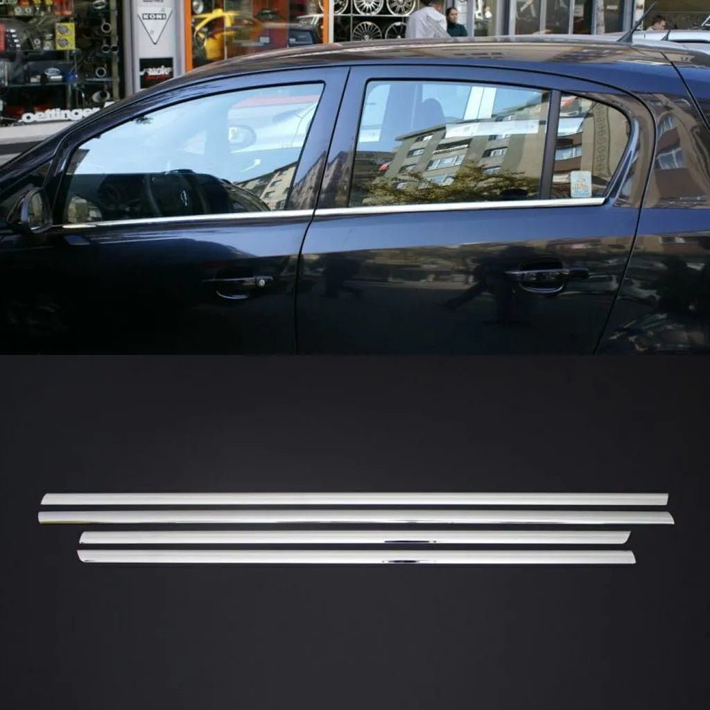 Fits Vauxhall Corsa D 2012-2021 Chrome Window Frame Sill Trim Strips Streamer 6 Pcs - Luxell Europe
