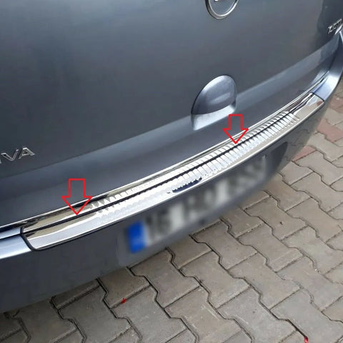 Fits Vauxhall Opel Meriva 2002-2010 Chrome Rear Bumper Protector Scratch Guard - Luxell Europe
