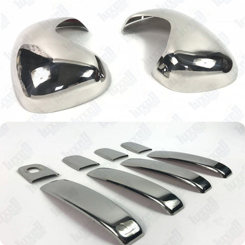 Fits Vauxhall Vivaro / Renault Trafic 2001-2014 Abs Plastic Wing Mirror Cover & Chrome Exterior Door Handle Cover 8 Pcs 4 Door - Luxell Europe