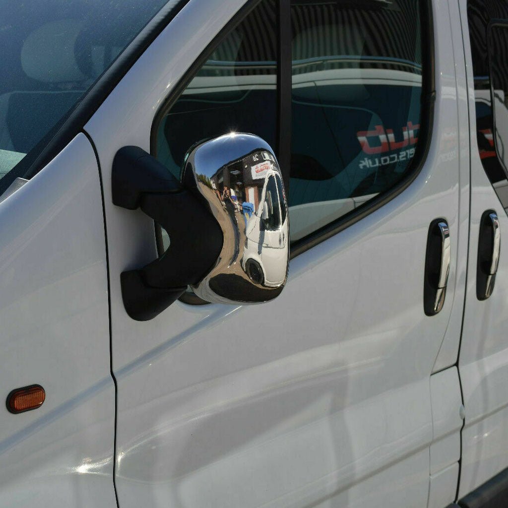 Fits Vauxhall Vivaro / Renault Trafic / Nissan Primastar 2001-2014 ABS Plastic Side View Wing Mirror Trim & Chrome Exterior Door Handle Cover Set 3 Pcs - Luxell Europe