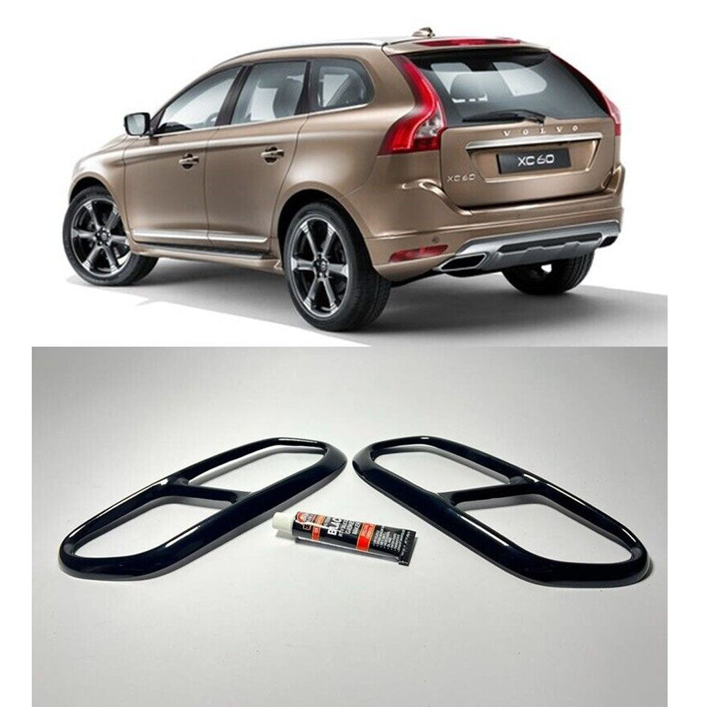Fits Volvo XC60 2013-2017 Rear Exhaust Muffler Pipe Cover Trim Tail Throat 2 Pcs - Luxell Europe