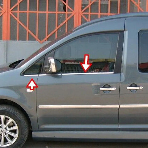 Fits VW Caddy MK3 2003-2015 Chrome Window Frame Sill Trim Strips Streamer 4 Pcs - Luxell Europe