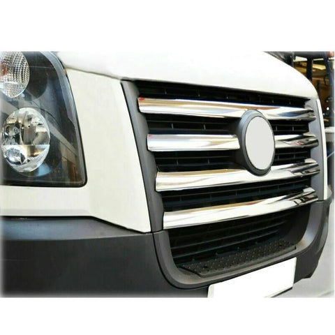 Fits VW Crafter 2006-2012 Chrome Front Grille Trim Streamer 5 Pcs - Luxell Europe
