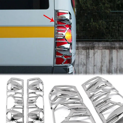 Fits VW Crafter 2006-2017 Chrome Plated ABS Plastic Brake Lamp Tail Light Trim Cover 2 Pcs - Luxell Europe