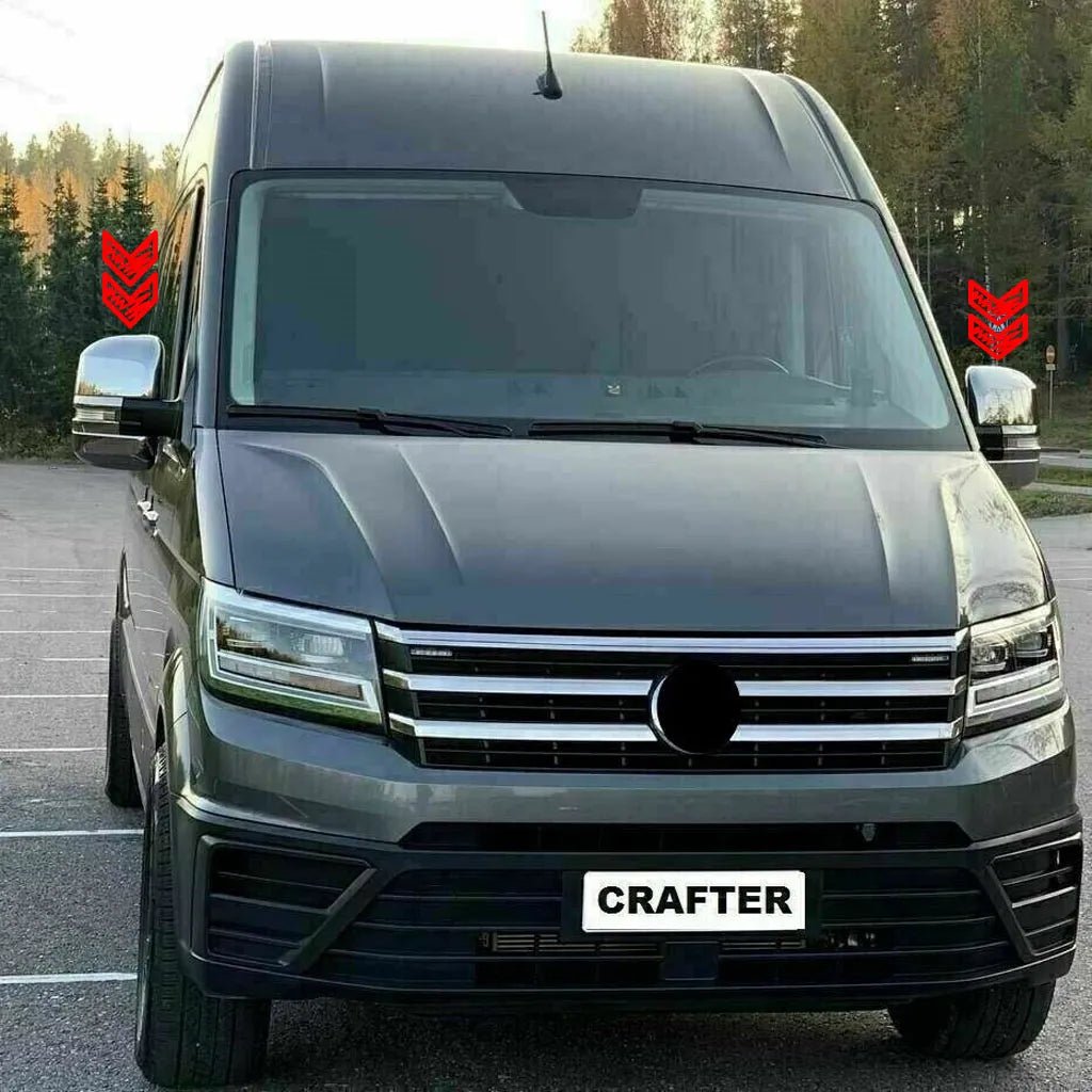 Fits VW Crafter / MAN TGE 2017-2021 ABS Plastic Side View Wing Mirror Trim Cover 2 Pcs - Luxell Europe