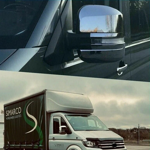 Fits VW Crafter / MAN TGE 2017-2021 ABS Plastic Side View Wing Mirror Trim Cover 2 Pcs - Luxell Europe