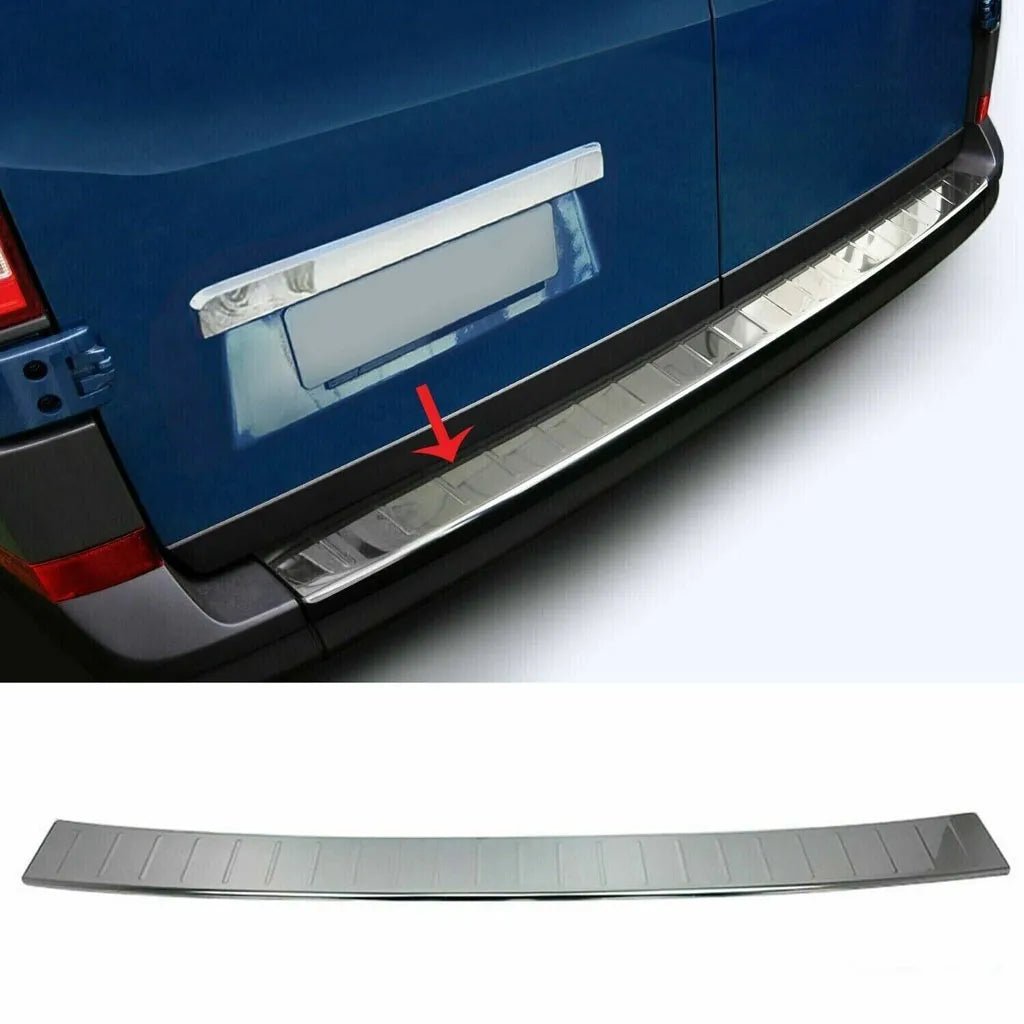 Fits VW Crafter / MAN TGE / Grand California 2017-2022 Chrome Rear Bumper Protector Scratch Guard - Luxell Europe