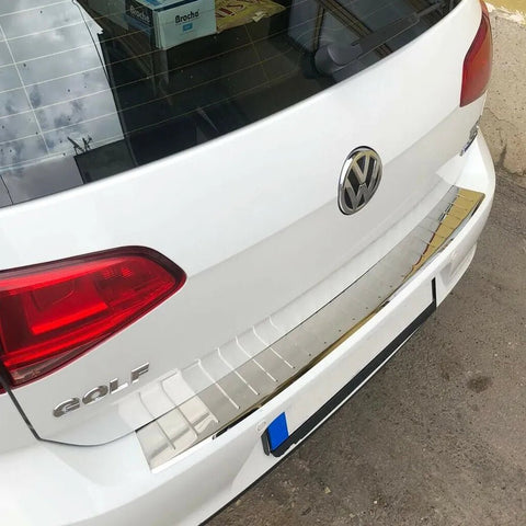 Fits VW Golf MK7 2013-2019 Chrome Rear Bumper Protector Scratch Guard - Luxell Europe