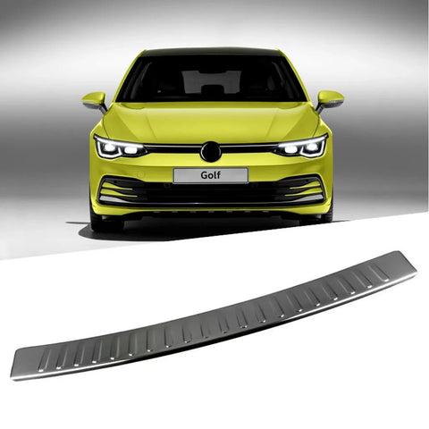 Fits VW Golf MK8 2019-2022 Chrome Rear Bumper Protector Scratch Guard - Luxell Europe