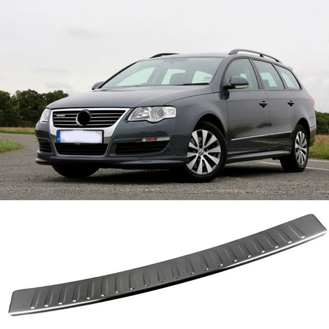 Fits VW Passat 3C B6 SW 2005-2012 Chrome Rear Bumper Protector Scratch Guard - Luxell Europe