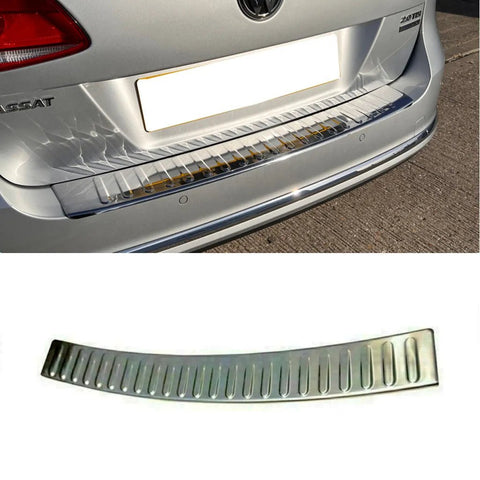 Fits VW Passat 3C B7 Estate 2010-2014 Chrome Rear Bumper Protector Scratch Guard - Luxell Europe