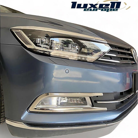 Fits VW Passat B8 2014-2017 Chrome Fog Light Lamp Cover Surrounds Trim 2 Pcs - Luxell Europe