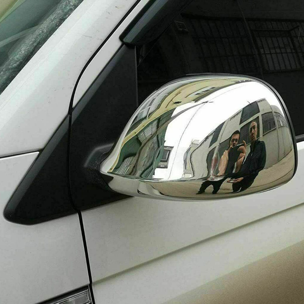 Fits VW T5 T6 T6.1 Transporter Caravelle 2010-2021 Amarok 2010-2015 Side View Wing Mirror Trim Cover 2 Pcs - Luxell Europe