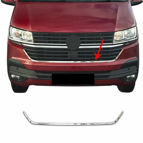 Fits VW T6.1 Transporter 2019-2021 Chrome U Formed Front Grille Lower Trim Streamer 1 Pcs - Luxell Europe