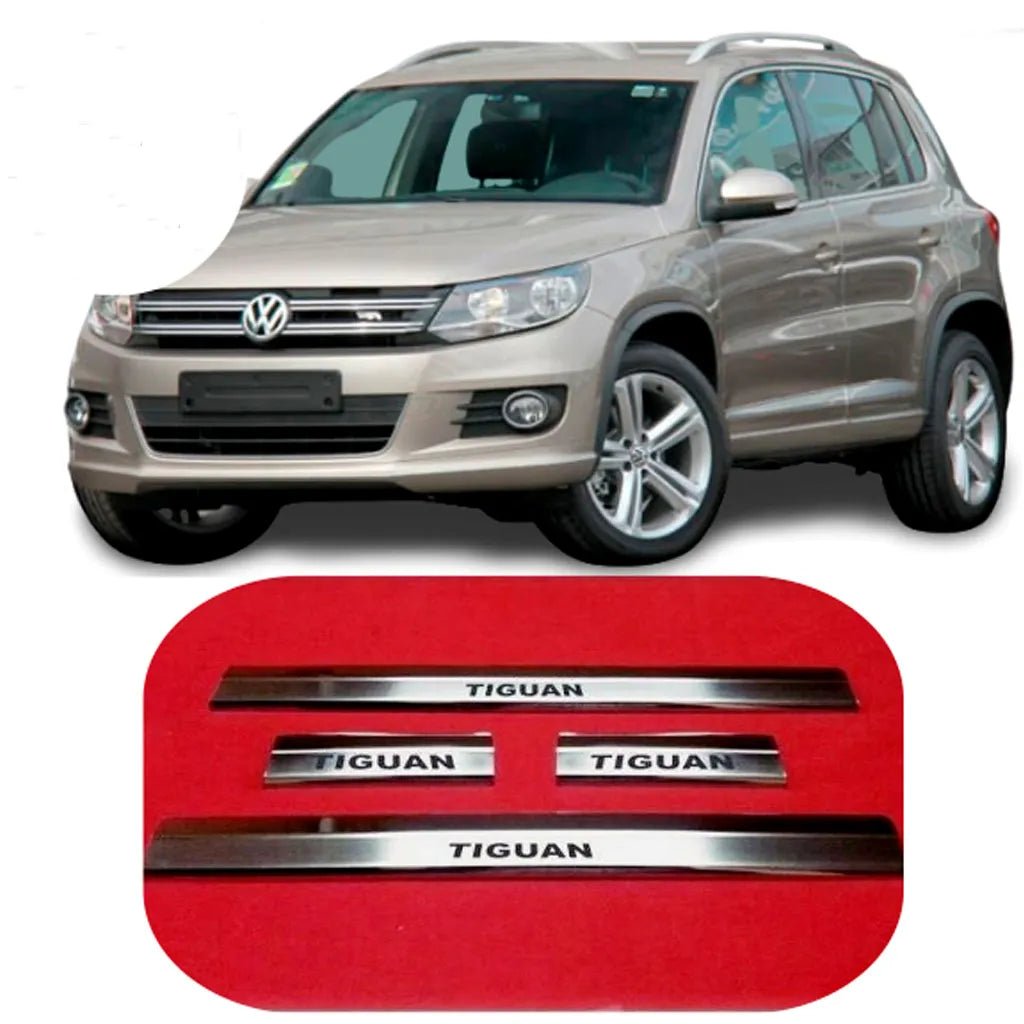 Fits VW Tiguan 2007-2015 Chrome Door Sill Scratch Protector Trim 4 Pcs - Luxell Europe