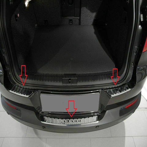 Fits VW Tiguan 2007-2015 Chrome Rear Bumper Protector Scratch Guard 3 Pcs - Luxell Europe