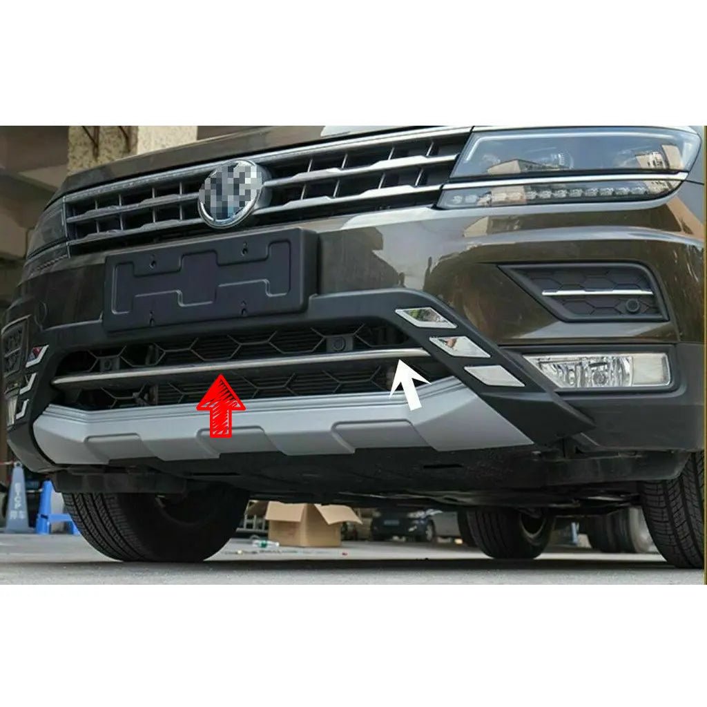 Fits VW Tiguan 2016-2019 Chrome Front Bumper Lower Trim Strip Streamer 1 Pcs - Luxell Europe