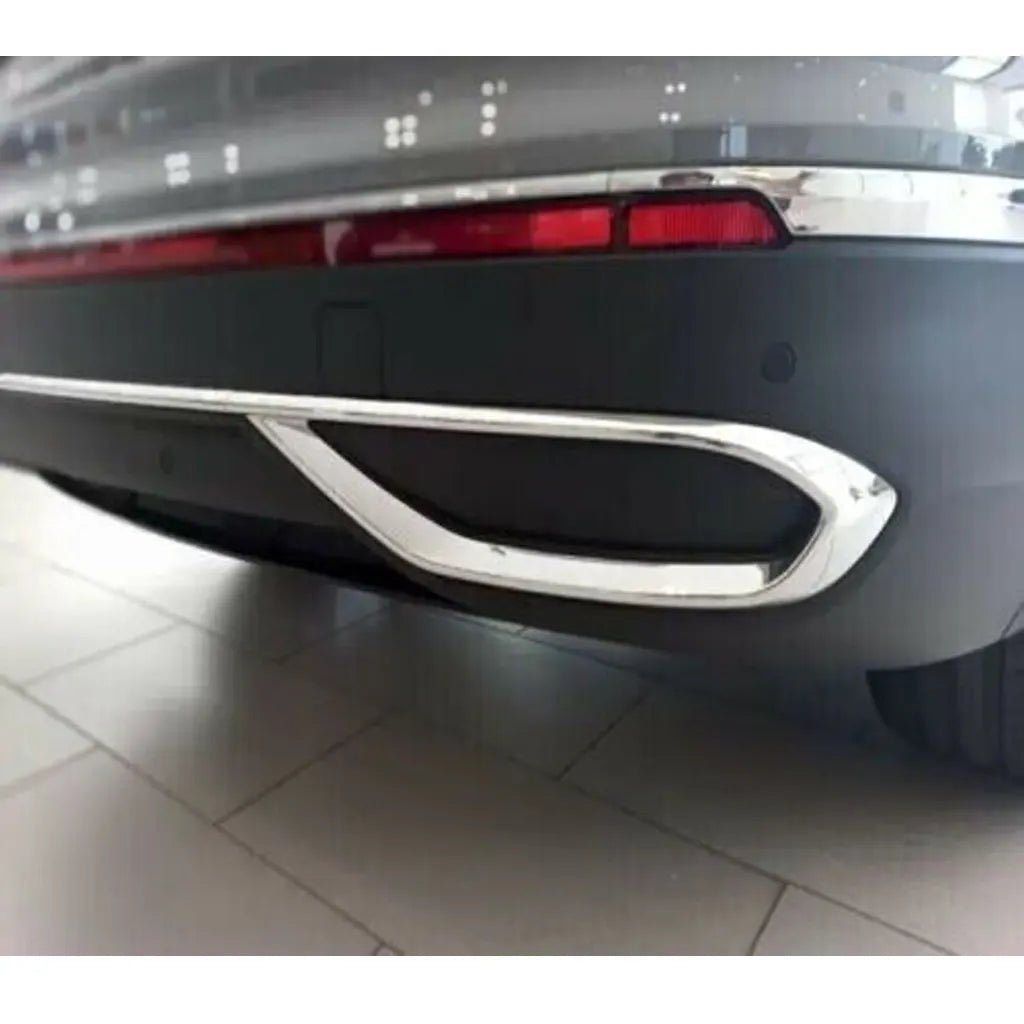 Fits VW Tiguan - Allspace 2020-2022 Chrome Exhaust Deflector Frame Trim 3 Pcs - Luxell Europe