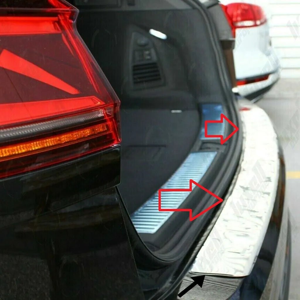 Fits VW Touareg 2017-2021 Chrome Rear Bumper Protector Scratch Guard - Luxell Europe