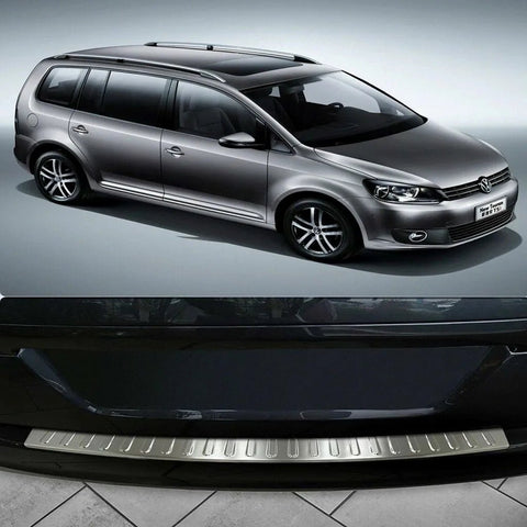 Fits VW Touran MK2 2010-2014 Chrome Rear Bumper Sill Protector Scratch Guard - Luxell Europe
