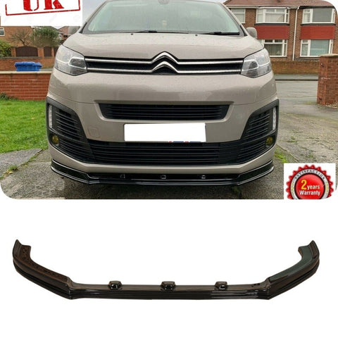 Lower Front Gloss Black Abs Splitter Bumper Lip For Citroen Dispatch 2016-2023 - Luxell Europe