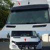 Mercedes Sprinter 2006-2012 Sun Visor And Bug Guard Solid Black Acrylic - Luxell Europe