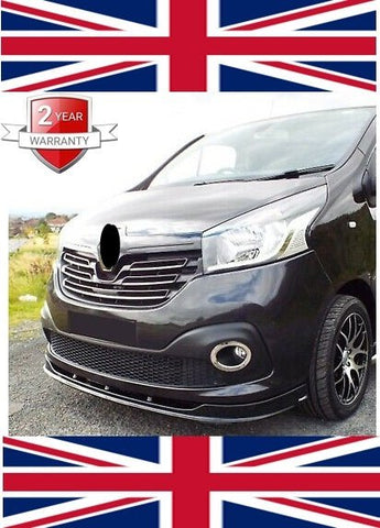 Renault Trafic 2014> X82 Front Lower Abs Gloss Black Splitter Bumper Lip Spoiler - Luxell Europe
