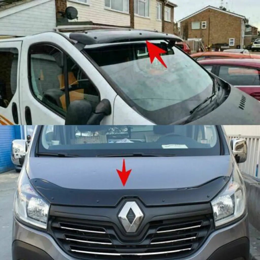 Renault Trafic X82 2014-2022 Sun Visor And Bug Guard Solid Black Acrylic - Luxell Europe