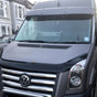Vw Crafter 2006-2016 Sun Visor And Bug Guard Solid Black Acrylic - Luxell Europe